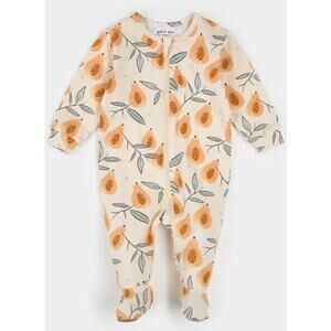 NWT Petit Lem Papaya Organic Cotton and Modal Two Way Zipper Footie Size Newborn
